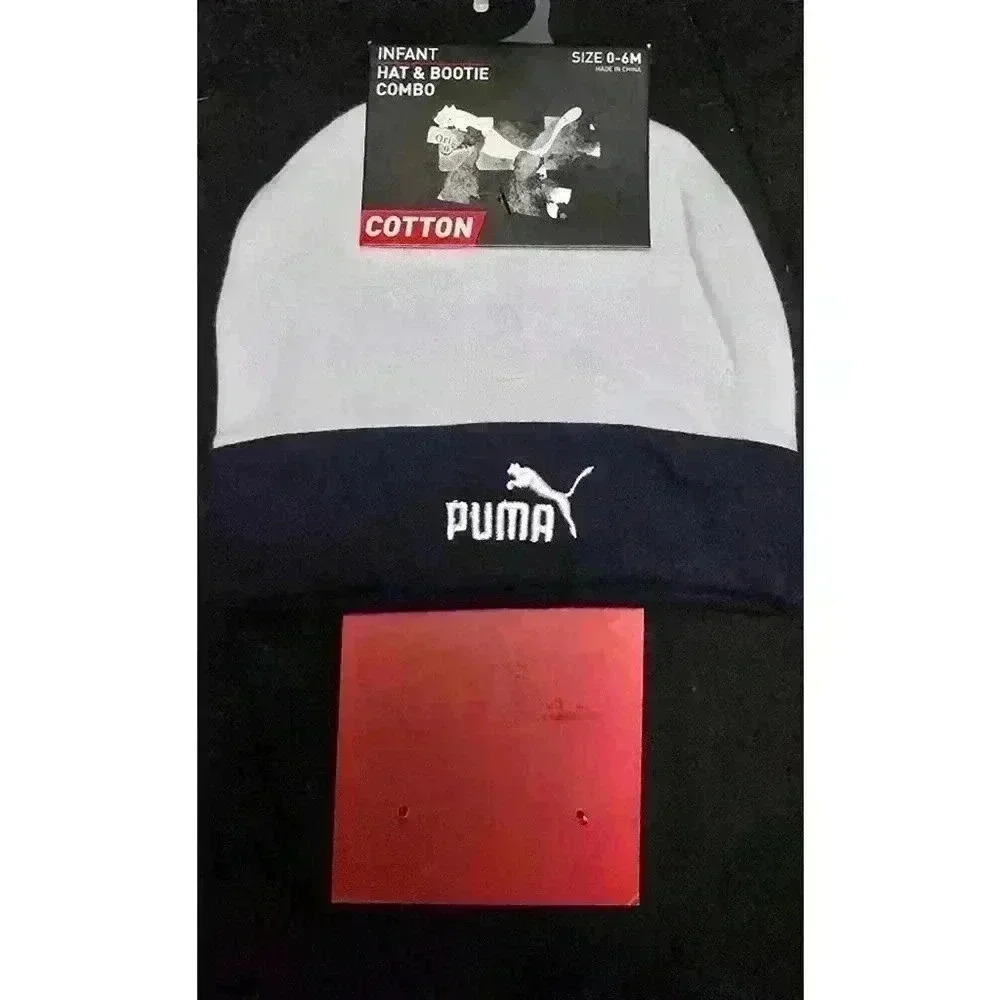 Baby Puma Hat Only 0-6M White Navy